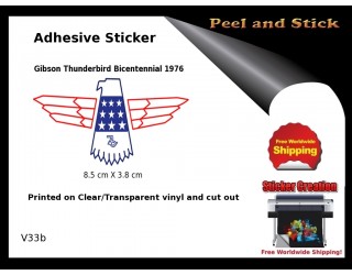 Gibson Thunderbird Firebird Guitar Adhesive Sticker v33b